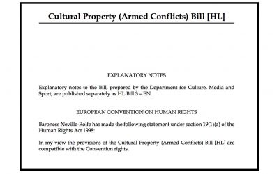 Antiquities Dealers’ Association says new Culture Bill needs vital changes to safeguard refugees and legitimate art market interests